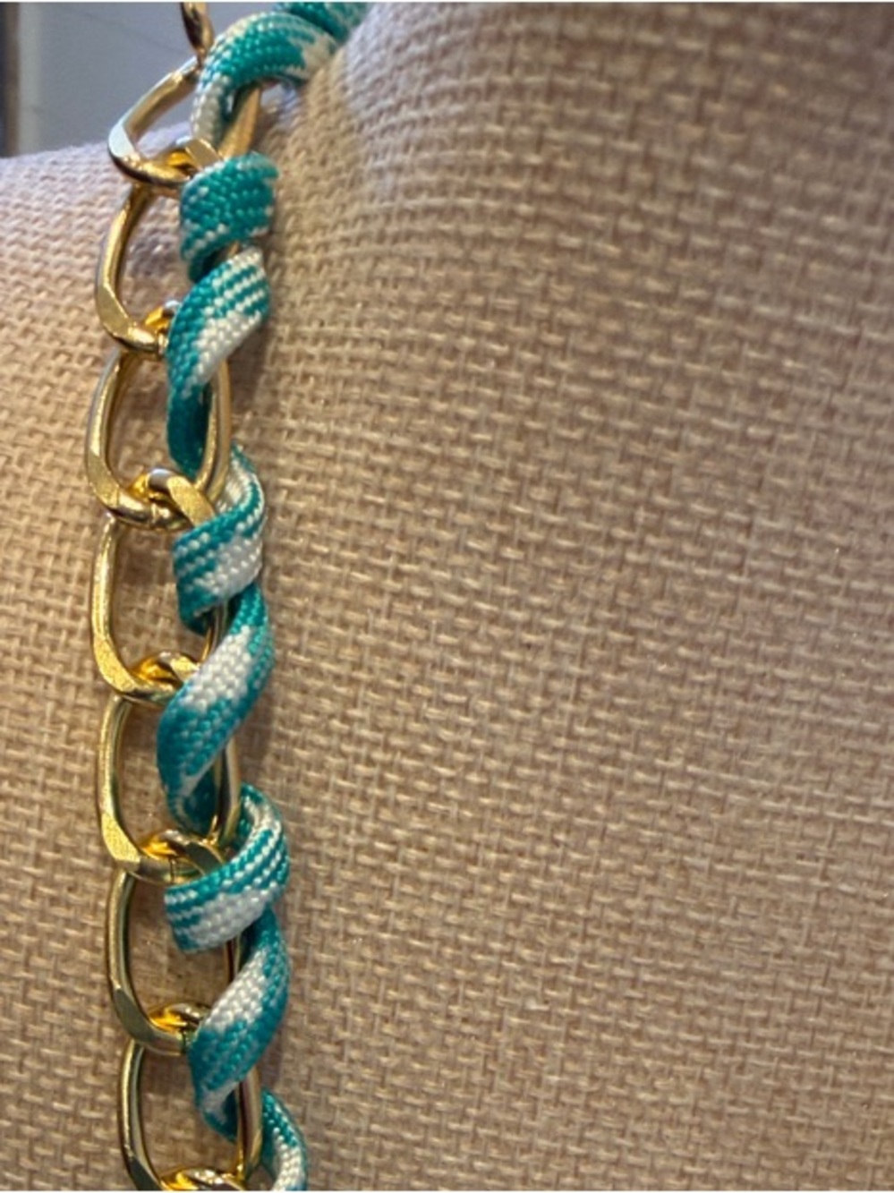 Emerald Green & Aqua Floral Statement Necklace - Picture 2 of 5